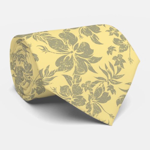 Hibiscus Pareau Hawaiian Floral Two_sidedPrinted Neck Tie