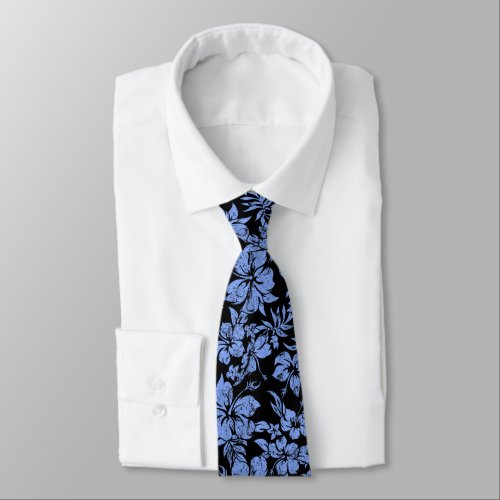 Hibiscus Pareau Hawaiian Floral Two_sided Printed Neck Tie