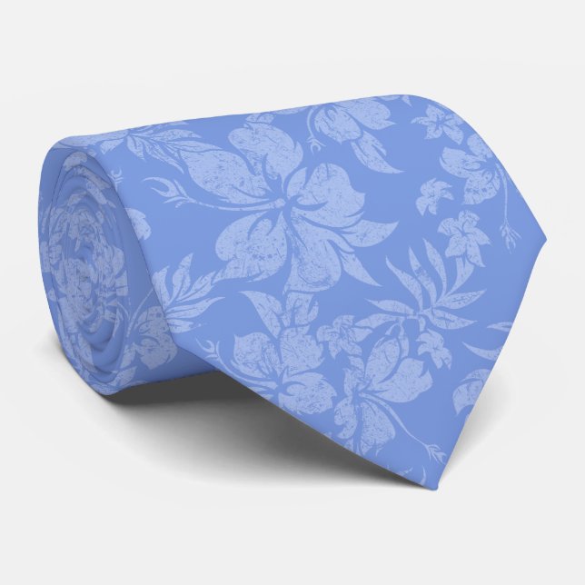 Hibiscus Pareau Hawaiian Floral Two-sided Printed Tie (Rolled)