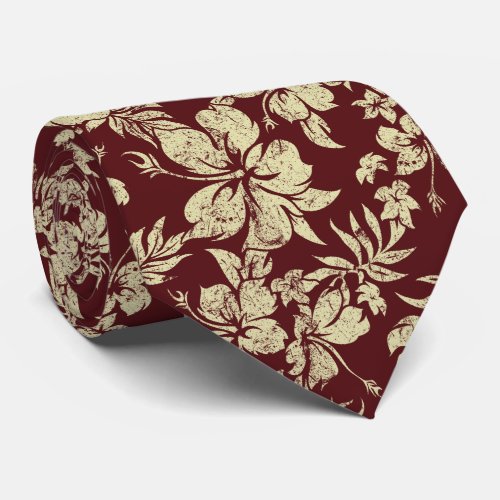 Hibiscus Pareau Hawaiian Floral Two_sidedPrinted Tie