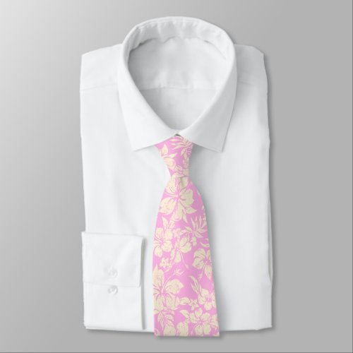 Hibiscus Pareau Hawaiian Floral Two_sidedPrinted Tie