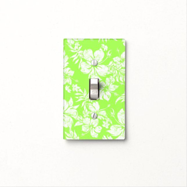 Hibiscus Pareau Hawaiian Light Switch Cover (In Situ)