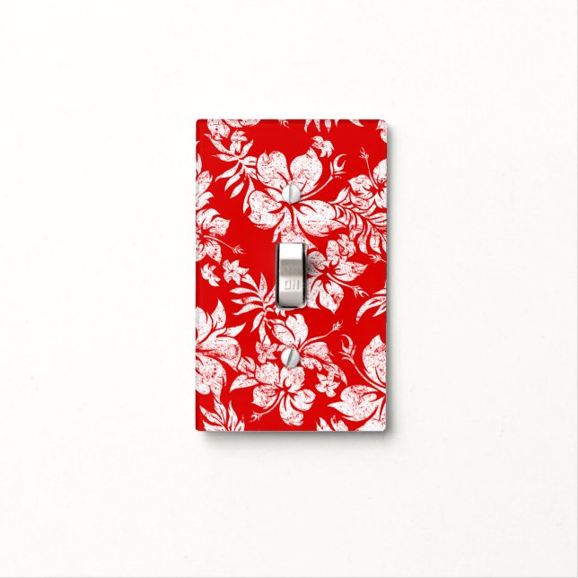 Hibiscus Pareau Hawaiian Light Switch Cover (In Situ)