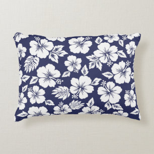 Hibiscus pattern accent pillow