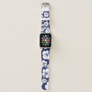 Hibiscus pattern apple watch band
