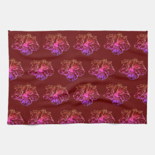 Hibiscus Pattern Kitchen Towel