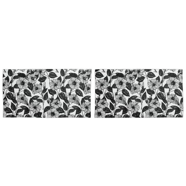 Hibiscus pattern pillow case (Front-Set)
