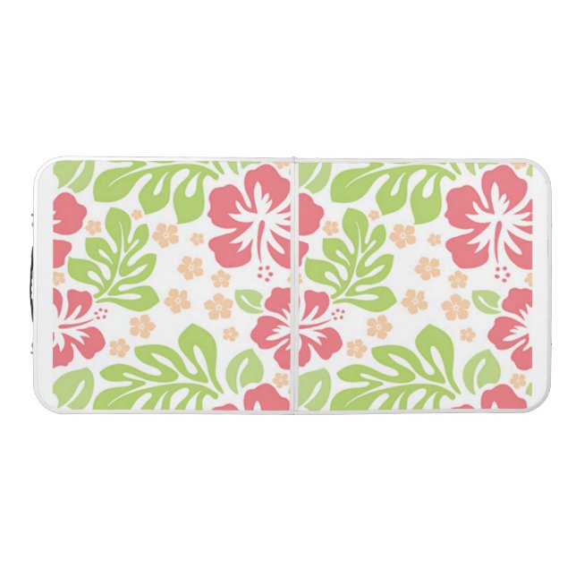 hibiscus-pattern-pink beer pong table (Top)