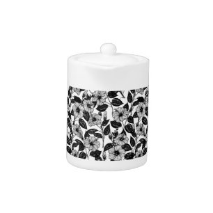 Hibiscus pattern teapot