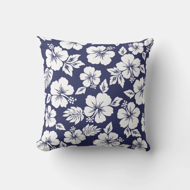 Hibiscus pattern throw pillow (Front)