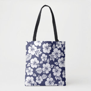 Hibiscus pattern tote bag