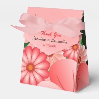 Hibiscus Pink Floral Tent With Ribbon Favor Box by sunnymars at Zazzle