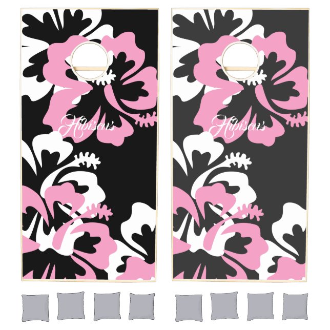 Hibiscus Pink&White   Cornhole Set (Set)