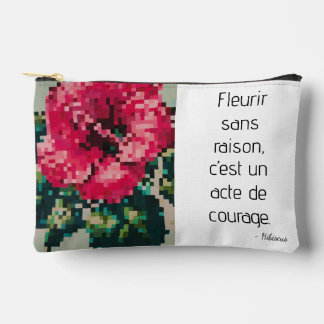  Hibiscus Pixel Art Floral Pastel Accessory Pouch