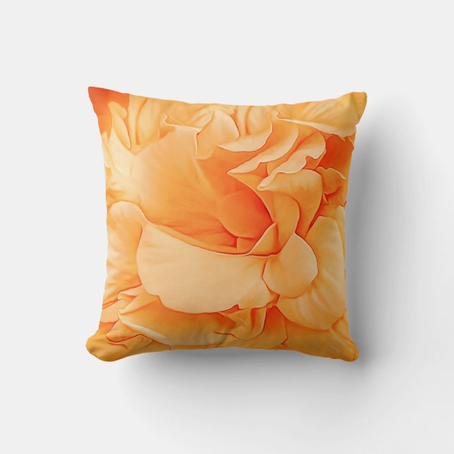 Hibiscus Rosa Double Petaled Yellow Throw Pillow (Front)