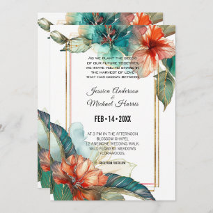 Hibiscus Serenade Paradise Wedding Invitation