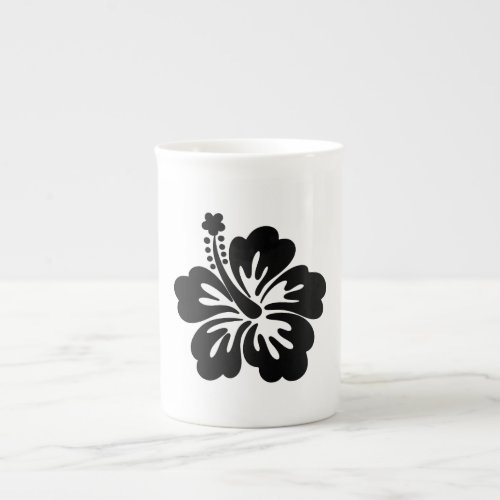 Hibiscus silhouette bone china mug