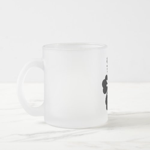 Hibiscus silhouette frosted glass coffee mug