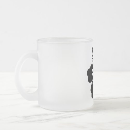 Hibiscus silhouette frosted glass coffee mug