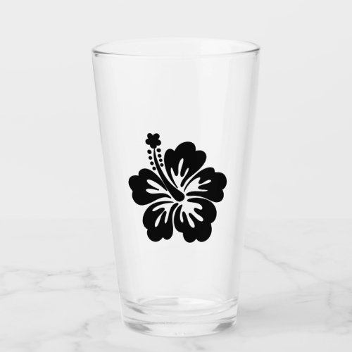 Hibiscus silhouette glass