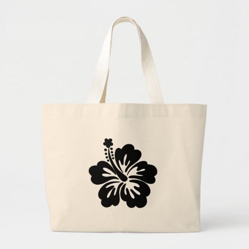 Hibiscus silhouette large tote bag
