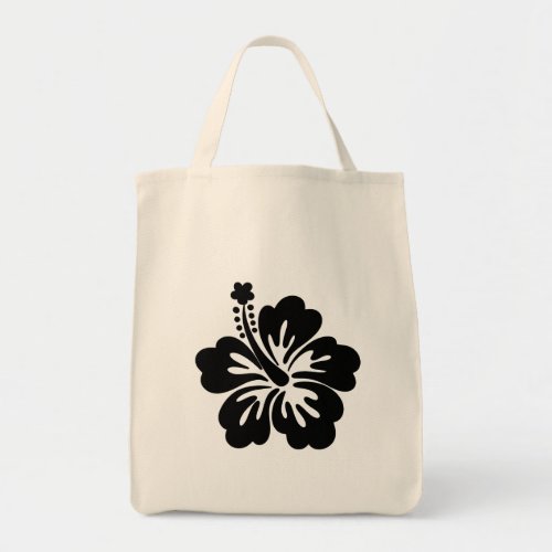 Hibiscus silhouette tote bag