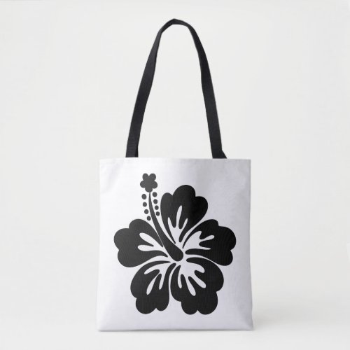 Hibiscus silhouette tote bag