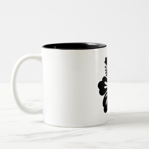 Hibiscus silhouette Two_Tone coffee mug