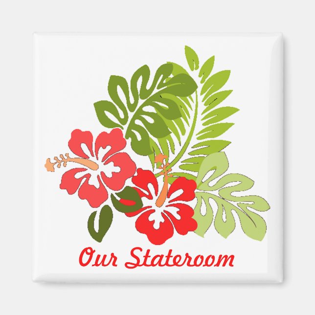 Hibiscus Small Stateroom Door Magnet (Front)