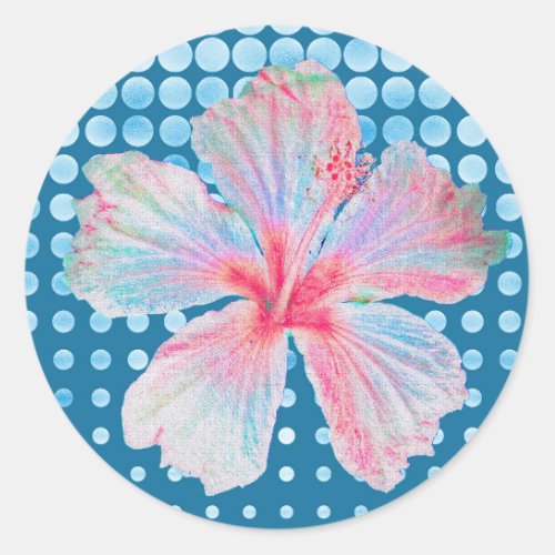 Hibiscus Sticker Design in Blue