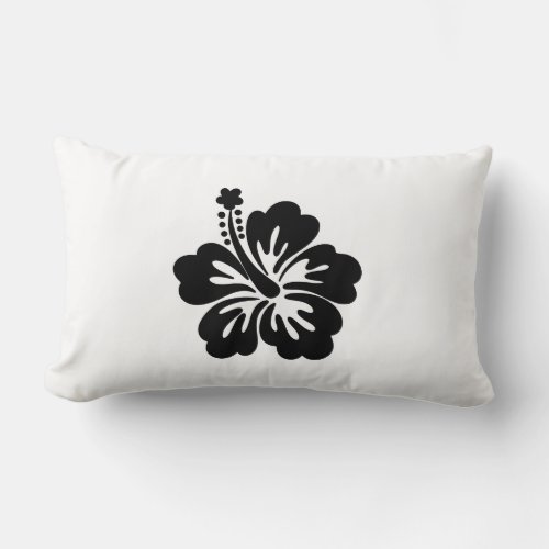 Hibiscus  summer  flower  illustration  hawaii   lumbar pillow