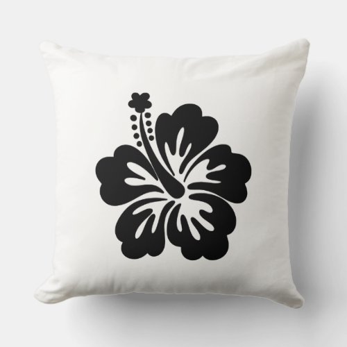 Hibiscus  summer  flower  illustration  hawaii   throw pillow