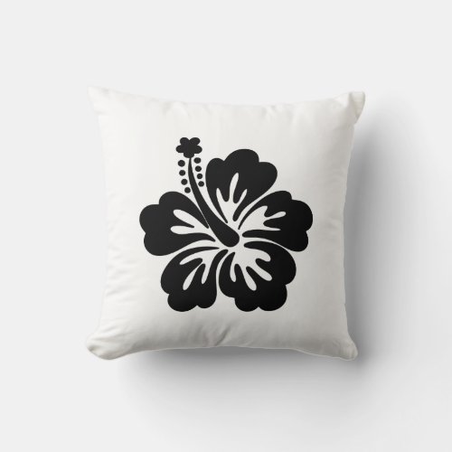 Hibiscus  summer  flower  illustration  hawaii   throw pillow