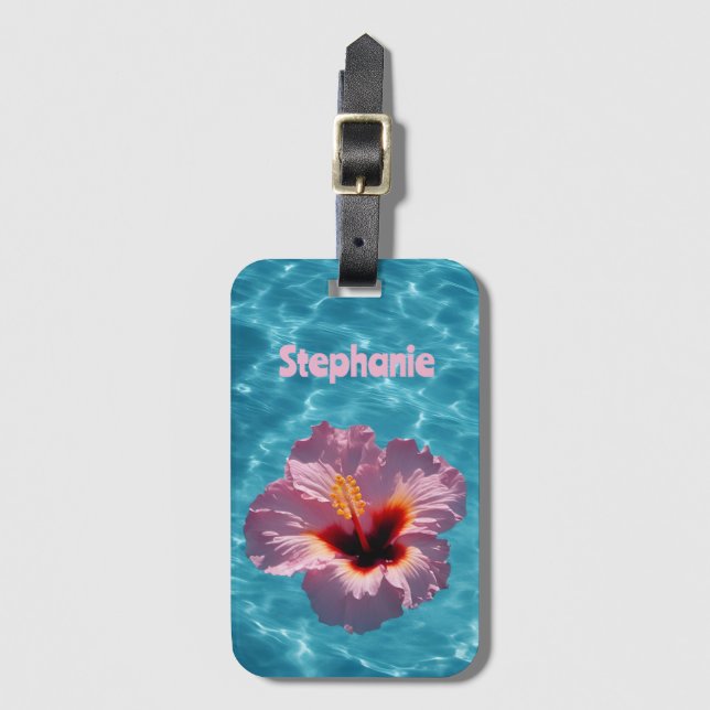 Hibiscus Summer Luggage Tag (Front Vertical)