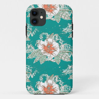 hibiscus surf retro iPhone 11 case