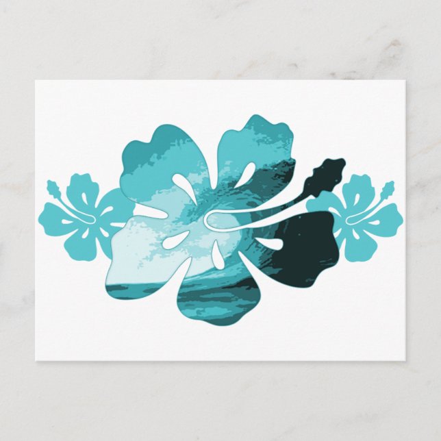 Hibiscus surf style postcard (Front)