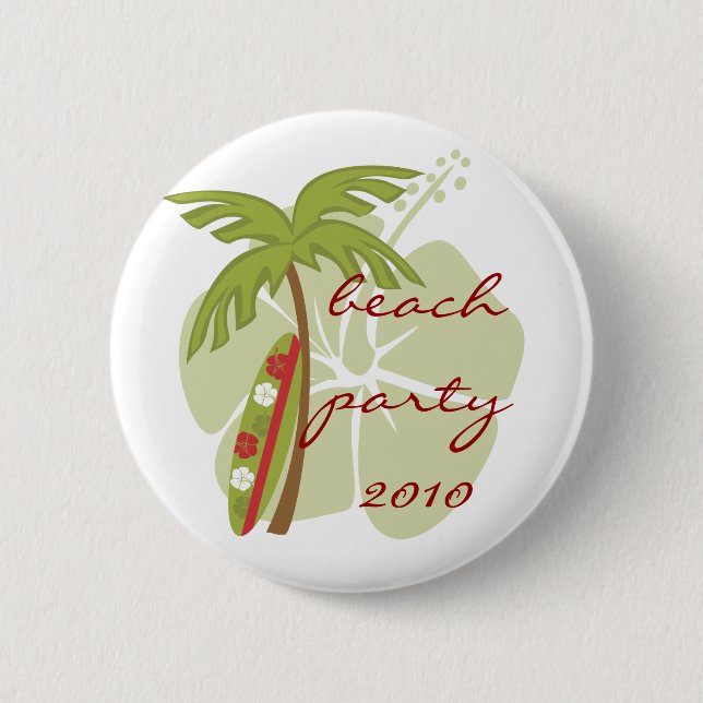 Hibiscus Surfboard Button (Front)