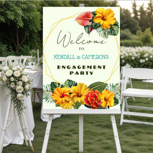 Hibiscus Swag Tropical Couples Shower Engagement  Foam Board