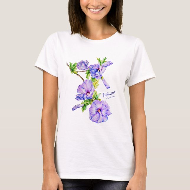 Hibiscus syriacus fine art ladies t-shirt (Front)