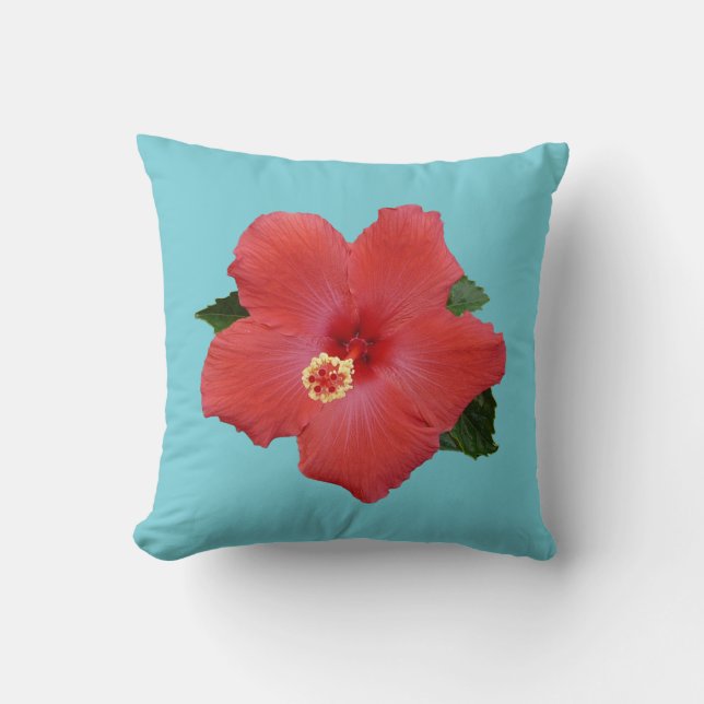 Hibiscus Throw Pillow (Front)