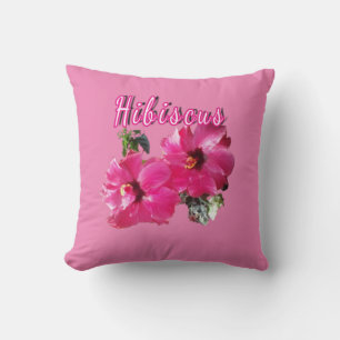 Hibiscus throw pillow