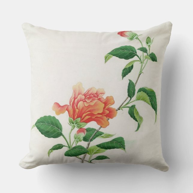 Hibiscus Throw Pillow (Front)
