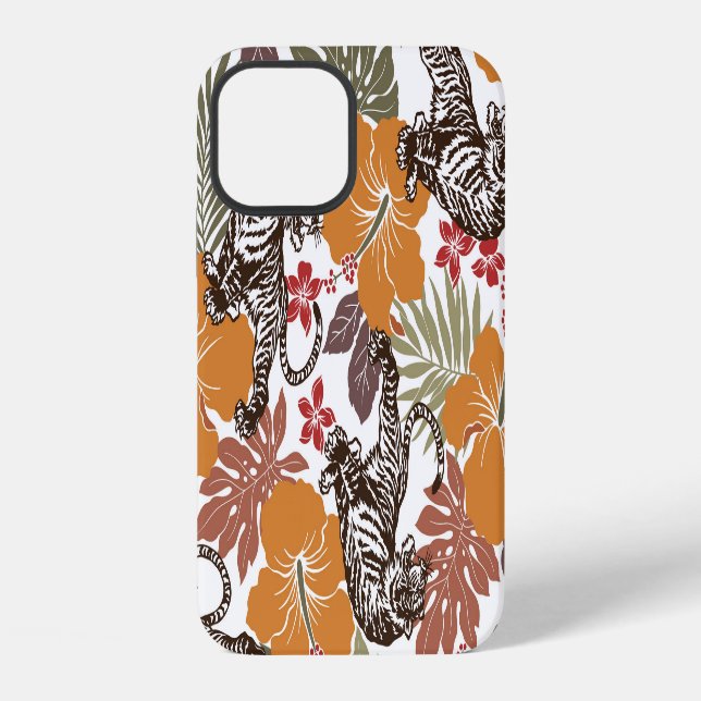 Hibiscus Tiger, Exotic Pattern. Iphone Case (Back)