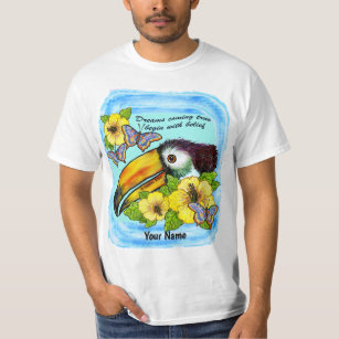 Hibiscus Toucan custom name  t-shirt
