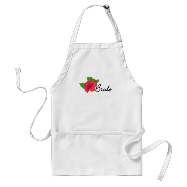 Hibiscus Tropical BRIDE Adult Apron (Front)