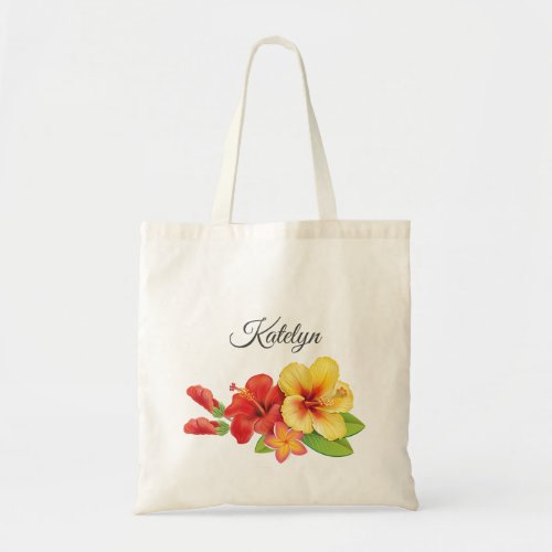 Hibiscus Tropical Floral Bridesmaid Tote Bag