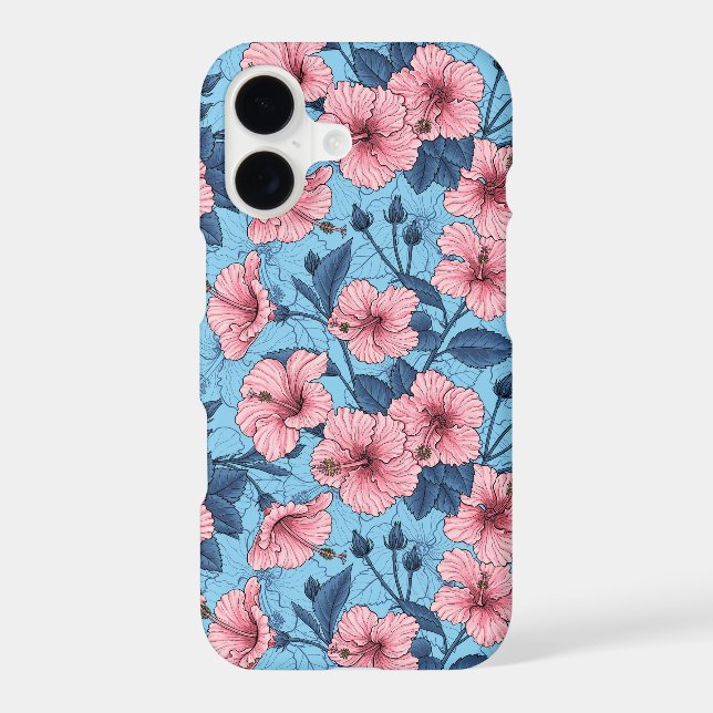 Hibiscus Tropical Floral Pattern Case-Mate iPhone Case (Back)