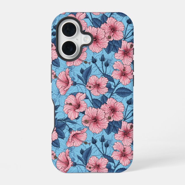 Hibiscus Tropical Floral Pattern iPhone Case (Back)