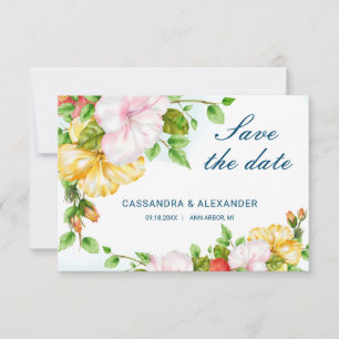 Hibiscus Tropical Floral Save The Date