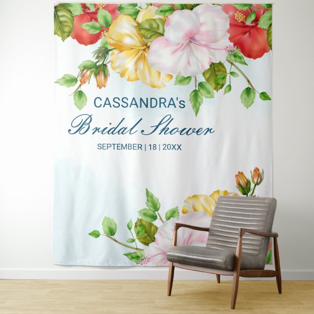 Hibiscus Tropical Floral Wedding Backdrop (In Situ)